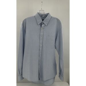 The Outfitters by Lands' End‎ Men Casual Button Down Long Sleeve Shirt Blue Med